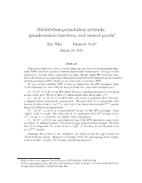 Substitution-Permutation Networks, Pseudorandom Functions, and Natural Proofs∗