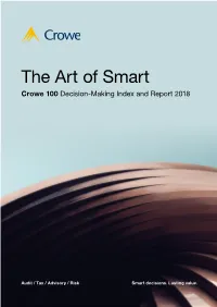 The Art of Smart Crowe 100 Decision-Making Index and Report 2018