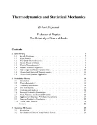 Thermodynamics and Statistical Mechanics