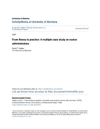 A Multiple Case Study on Novice Administrators