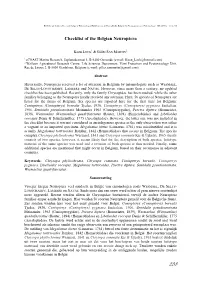 Checklist of the Belgian Neuroptera