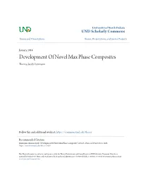 Development of Novel Max Phase Composites Thomas Jacob Hammann