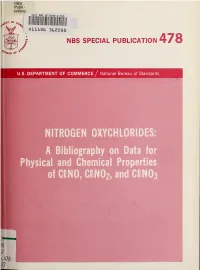 Nitrogen Oxychlorides : a Bibliography on Data for Physical and Chemical