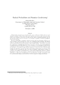 Radical Probabilism and Bayesian Conditioning*