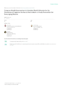 Using an Ehealth Intervention to Stimulate Health Behavior for the Prevention of Cognitive Decline in Dutch Adults: a Study Protocol for the Brain Aging Monitor