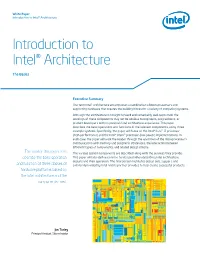 White Paper: Introduction to Intel® Architecture, the Basics