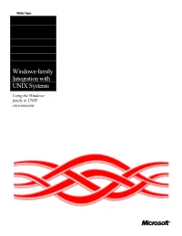 Windows-Familiy Integration with UNIX Systems