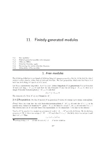 11. Finitely-Generated Modules
