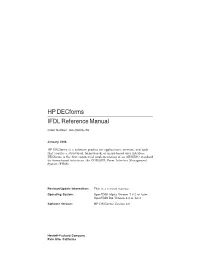 HP Decforms IFDL Reference Manual