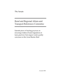 Identification of Leading Practices in Ensuring Evidence-Based Regulation of Farm Practices That Impact Water Quality Outcomes in the Great Barrier Reef