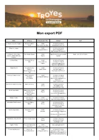 Mon Export PDF
