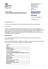 Nigel Lawrence Request-705285-054E09fa@Whatdotheyknow.Com DWP Central Freedom of Information Team Caxton House 6-12 Tothill Stre
