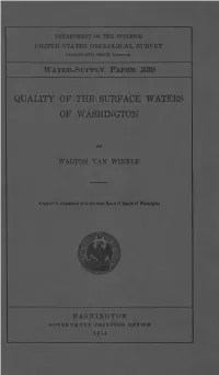 Quality of the Surface Waters of Washington