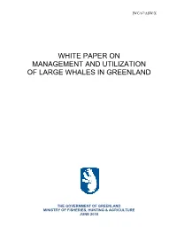 White Paper on Management and Utilization of Large Whales in Greenland