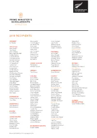 2019 Recipients