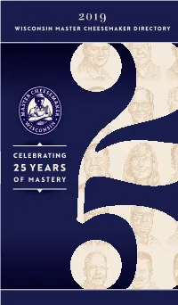2019 Wisconsin Master Cheesemaker Directory