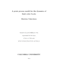 A Point Process Model for the Dynamics of Limit Order Books