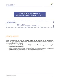 CARBON FOOTPRINT – CO2 Emissions (Scope 1, 2 & 3)