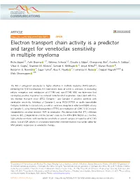 Electron Transport Chain Activity Is a Predictor and Target for Venetoclax Sensitivity in Multiple Myeloma