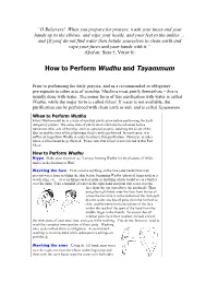 How to Perform Wudhu and Tayammum