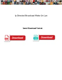 Ip Directed Broadcast Wake on Lan