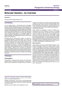 Molecular Genetics - an Overview