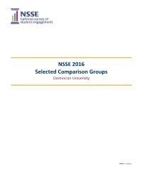 NSSE 2016 Selected Comparison Groups Dominican University