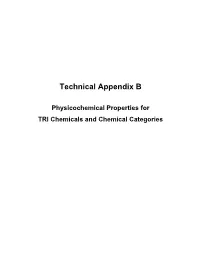 Technical Appendix B. Physicochemical Properties for TRI