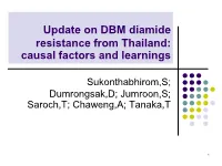 Update on DBM Diamide Resistance from Thailand: Causal Factors and Learnings