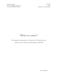 What's in a Name?”