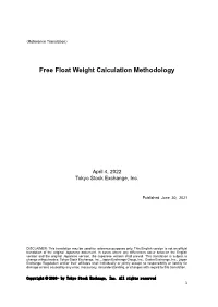 Free Float Weight Calculation Methodology