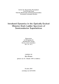 Intraband Dynamics in the Optically Excited Wannier-Stark Ladder Spectrum of Semiconductor Superlattices