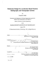 Moderator Design for Accelerator Based Neutron Radiography and Tomography Systems