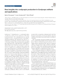 New Insights Into Cordycepin Production in Cordyceps Militaris and Applications