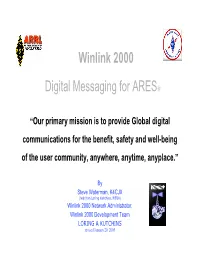 Winlink 2000 Digital Messaging for ARES®