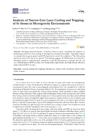 Analysis of Narrow-Line Laser Cooling and Trapping of Sr Atoms in Microgravity Environments