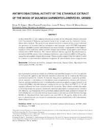 Antimycobacterial Activity of the Ethanolic Extract of the Wood of Bulnesia Sarmientoi Lorentz Ex
