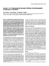 Lnositol 1,4,5=Trisphosphate Receptor Binding: Autoradiographic Localization in Rat Brain