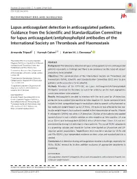 Lupus Anticoagulant Detection in Anticoagulated Patients