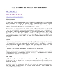Real Property and Interest in Real Property