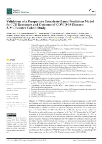 Validation of a Prospective Urinalysis-Based Prediction Model for ICU Resources and Outcome of COVID-19 Disease: a Multicenter Cohort Study