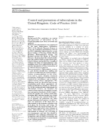 BTS Guidelines Control and Prevention of Tuberculosis