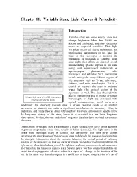 Chapter 11: Variable Stars, Light Curves & Periodicity