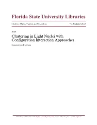 Clustering in Light Nuclei with Configuration Interaction Approaches Konstantinos Kravvaris