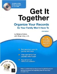 Get It Together Organize Your Records So Your Family Won’T Have To