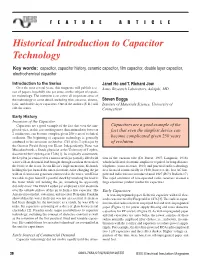 Historical Introduction to Capacitor Technology