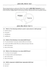 JAVA XML Mock Test