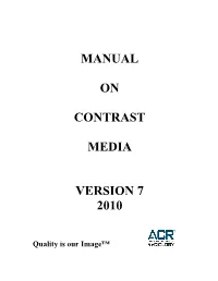 Manual on Contrast Media Version 7 2010