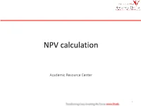 NPV Calculation