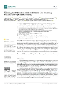 Pursuing the Diffraction Limit with Nano-LED Scanning Transmission Optical Microscopy